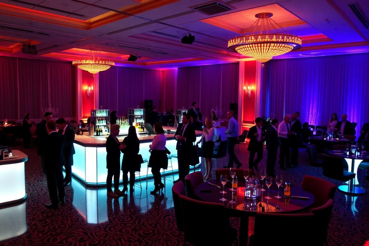 Cocktail lounge setup