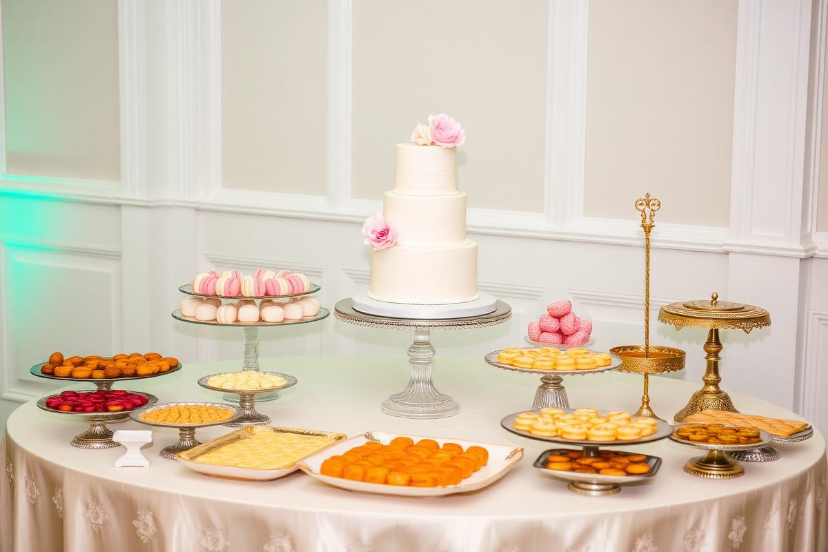 Dessert bar with cake